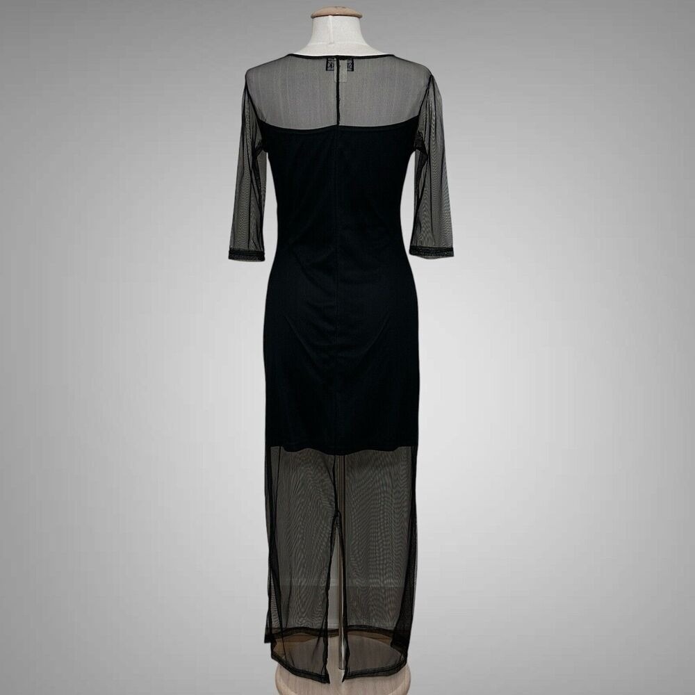 Vintage Street Magic Womens Dress L Black Sheer Bodycon Maxi Witchy Whimsigoth - Picture 5 of 13